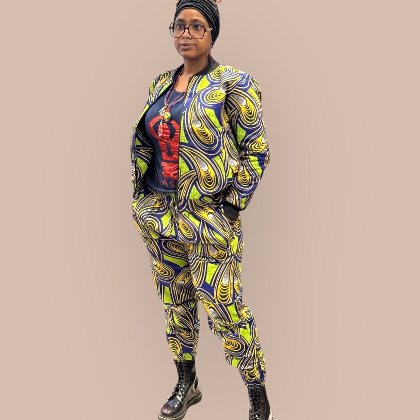 Vibrant African Print Jogging Set – Unisex Style, Bold & Comfortable