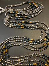 Load image into Gallery viewer, Bolanle (Finds wealth at home) Silver Blue Gold Waistbeads
