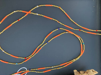 Akosua Serenity Beaded Orange Waist Belt (Wholesale)