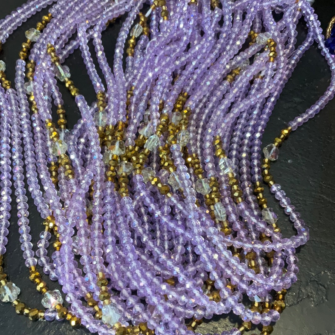 Lavender Crystals Waistbeads