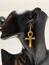 Load image into Gallery viewer, Ankh Allure - Divine Handcrafted Brass Earrings from Kenya
