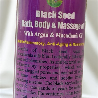 Black Seed Bath, Body & Massage Oil – With Argan, Macadamia, Moringa & Aloe Vera | Anti-Aging, Moisturizing & Soothing Skin Care