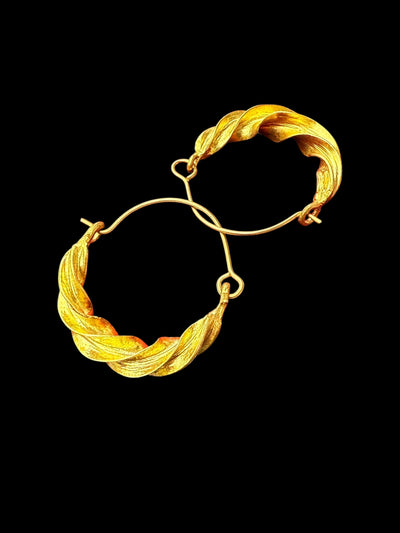 Slim Twisted Fulani Earrings – Handmade African Jewelry (1 Inch)
