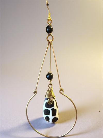 Nia Drop Earrings – Handcrafted Kenyan Brass & Beaded Art