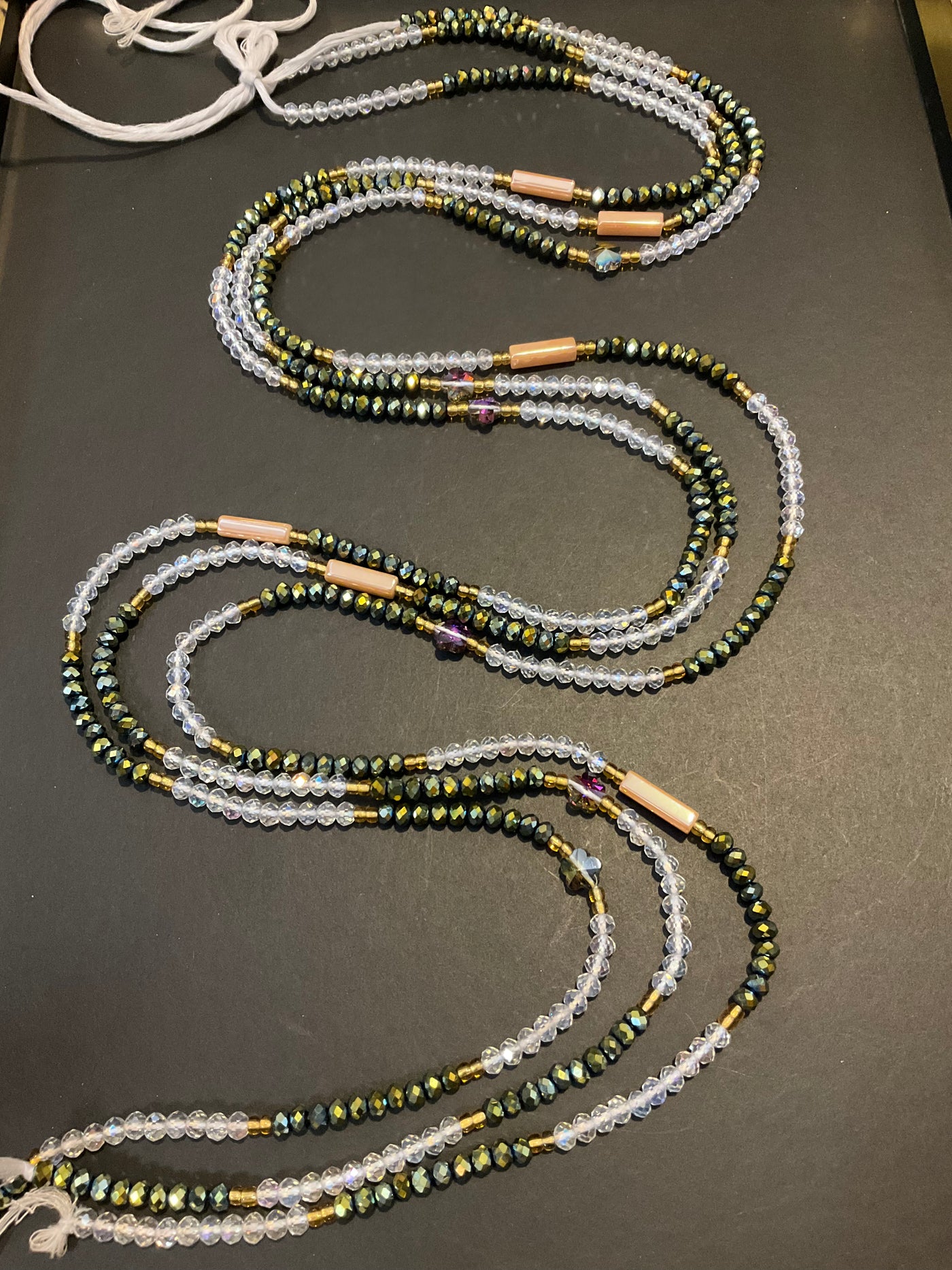 Makena (The happy one) Clear And Green Waistbeads