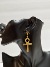 Load image into Gallery viewer, Ankh Allure - Divine Handcrafted Brass Earrings from Kenya
