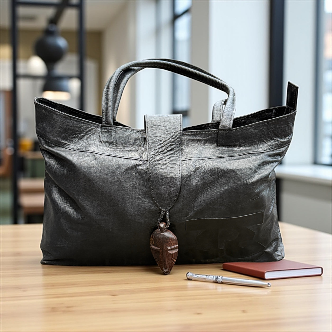 African Elegance: Unique Mali Leather Tote Bag