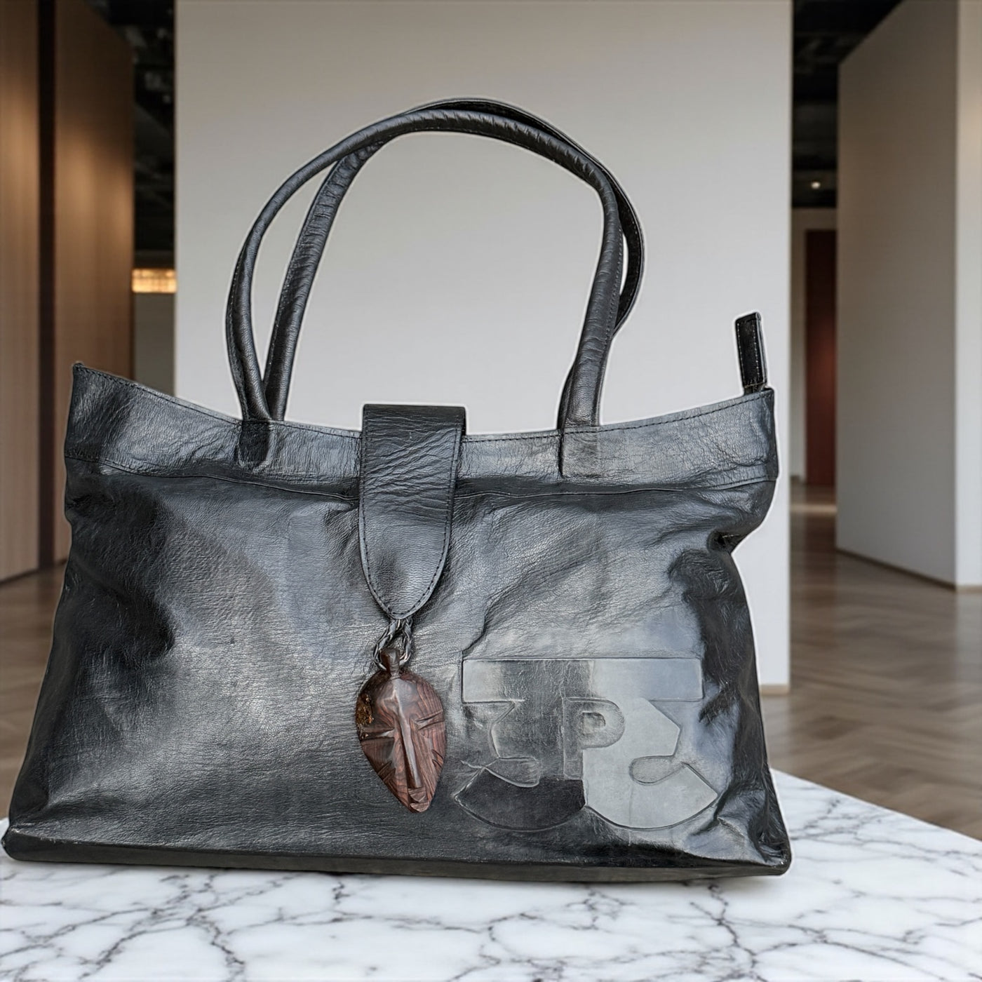 African Elegance: Unique Mali Leather Tote Bag