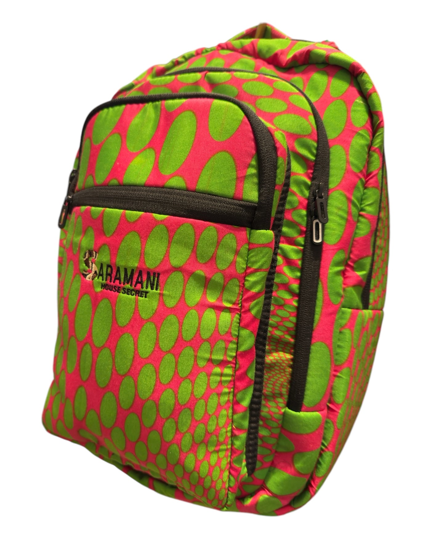 Saramani House Secret African Print Backpack – Bold, Unique, and Functional