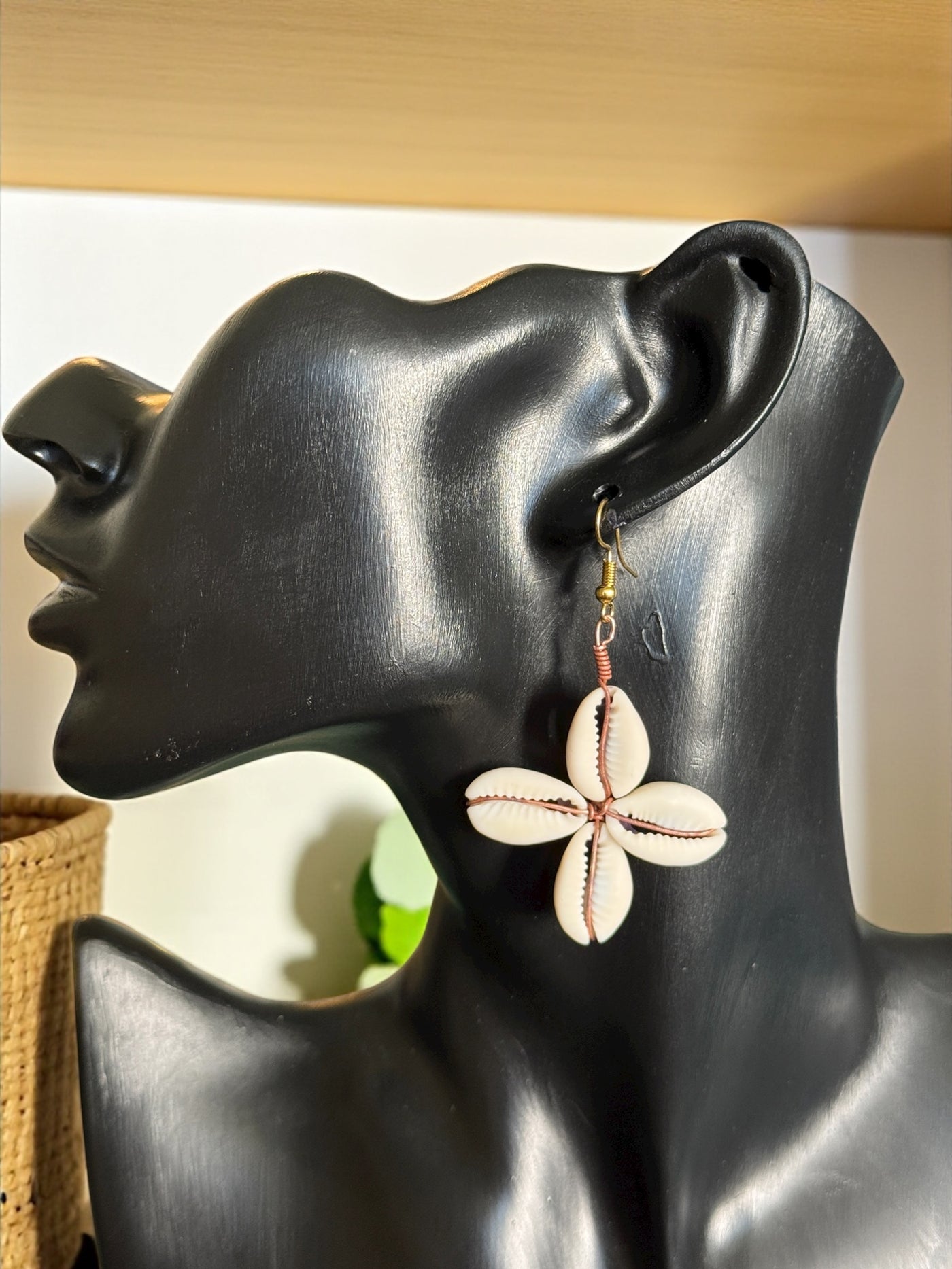 Kuma Flow Cowrie Shell Earrings – Handmade in Mali from Natural Cowries