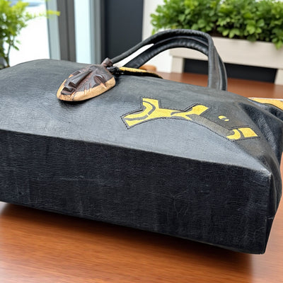 African Elegance: Unique Mali Leather Tote Bag