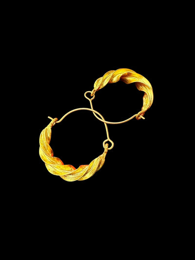 Slim Twisted Fulani Earrings – Handmade African Jewelry (1 Inch)