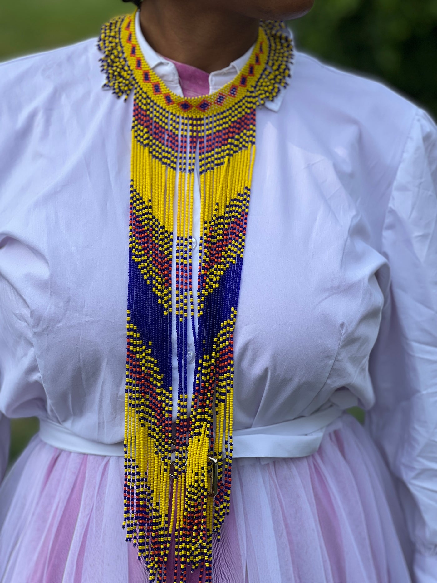 Handmade Multi-Color Seed Beads Necklace from Mopti