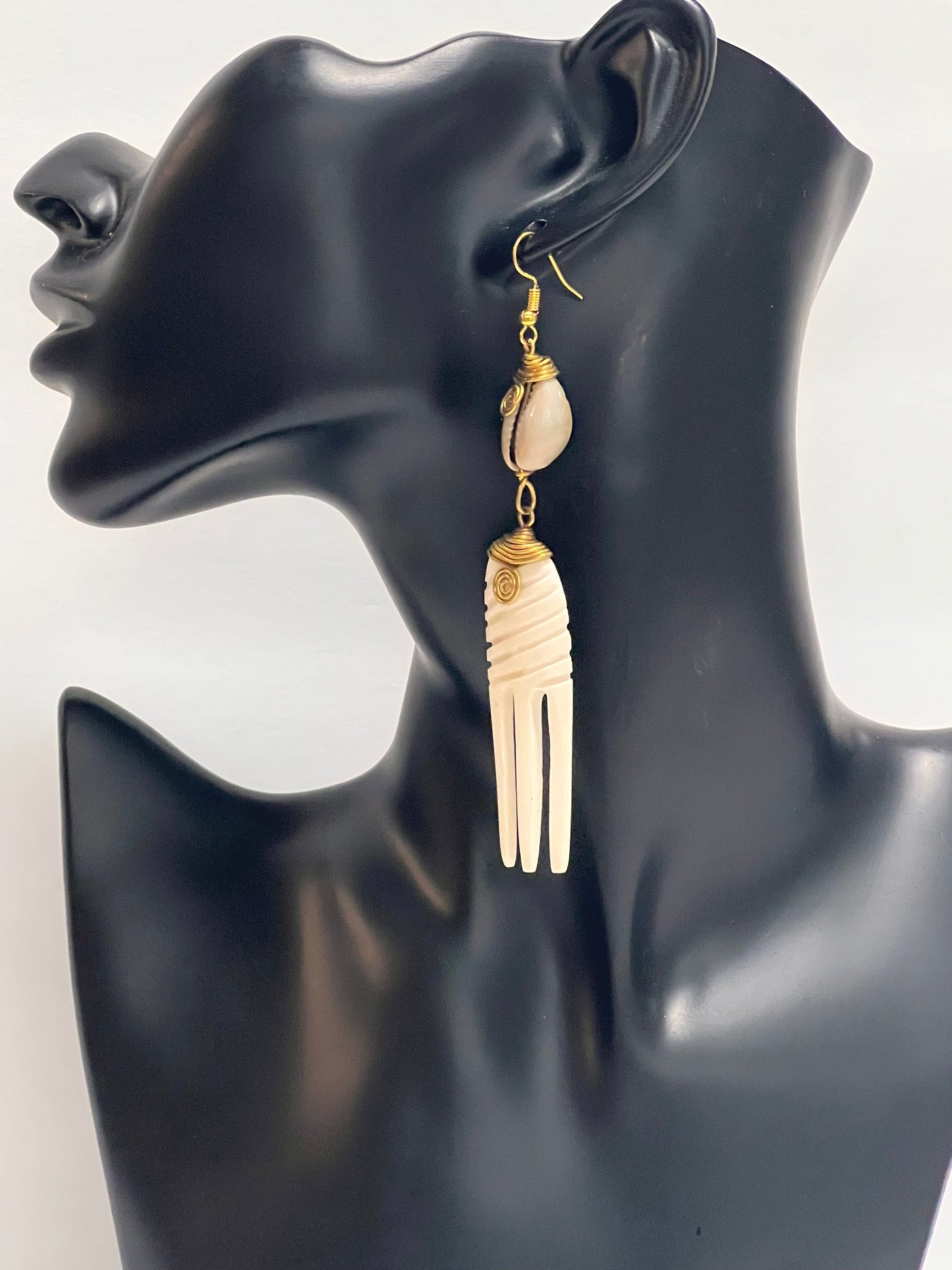 Authentic White Duafe Afrocentric Earrings (Wholesale)