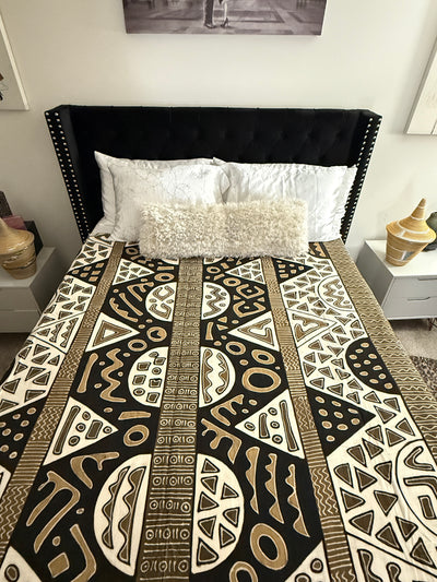 Nomad Dunes Mudcloth Blanket – 120” x 93”
