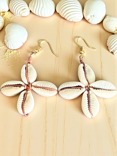 Kuma Flow Cowrie Shell Earrings – Handmade in Mali from Natural Cowries