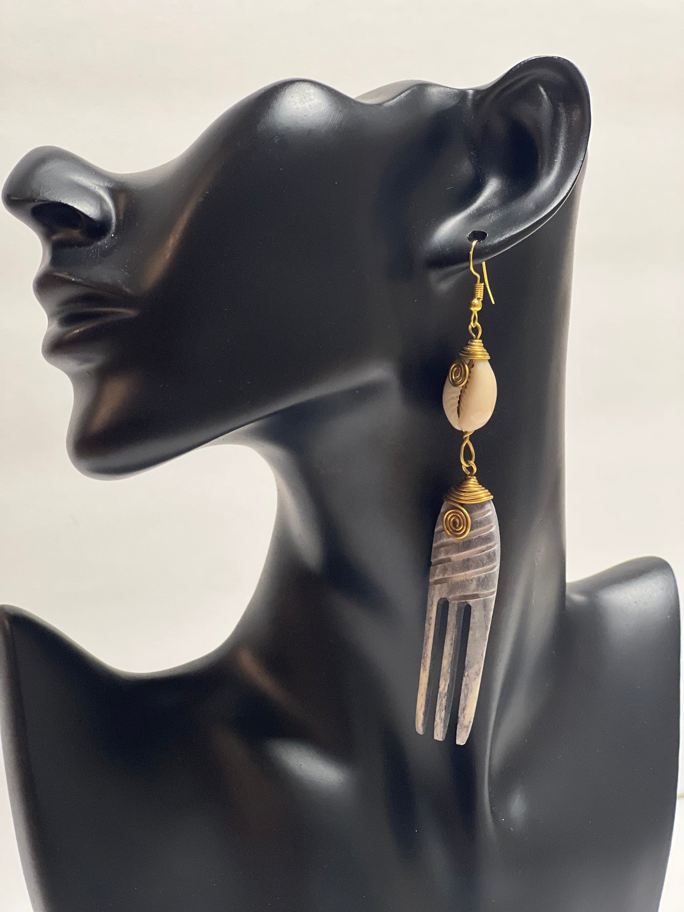 Authentic White Duafe Afrocentric Earrings (Wholesale)