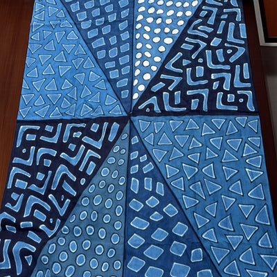 Indigo Geometric Symbols Throw – 78” x 44” | Authentic Handcrafted African Textile