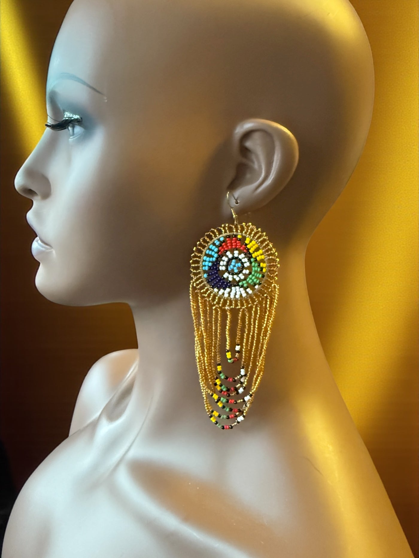 Amani Sunburst Earrings – Handcrafted Maasai Beaded Statement Art