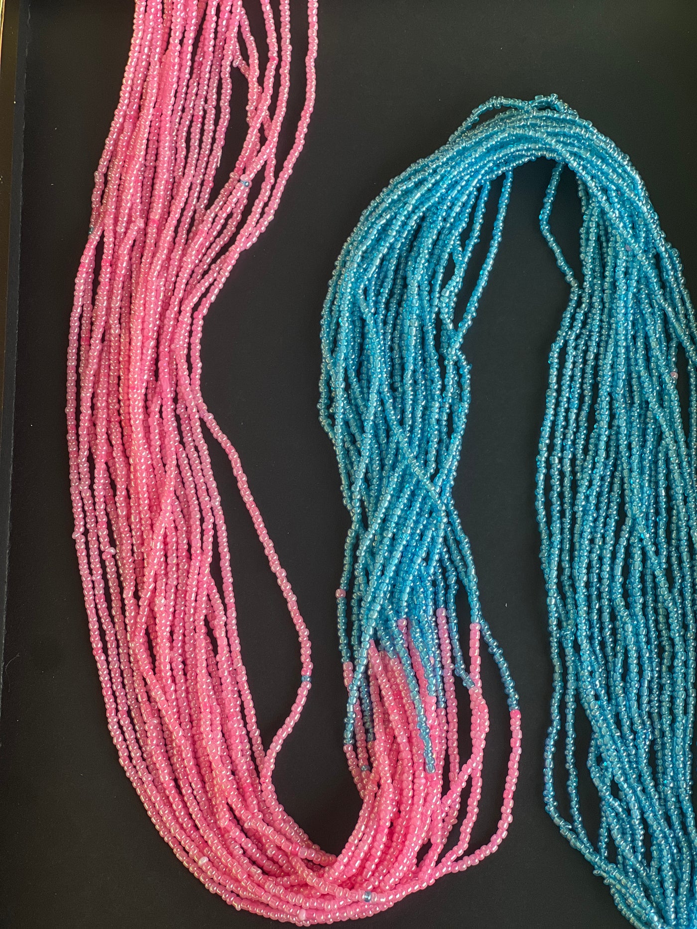 Multi Color Twenty Strands Pink Blue Waistbeads