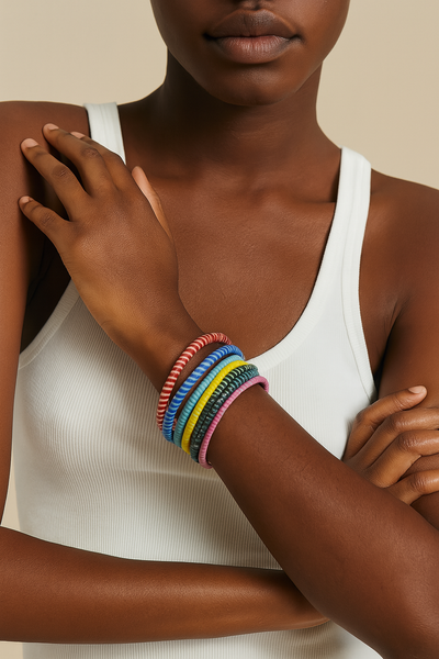 Handmade Recycled Flip-Flop Bracelet – Lightweight, Colorful & Eco-Friendly