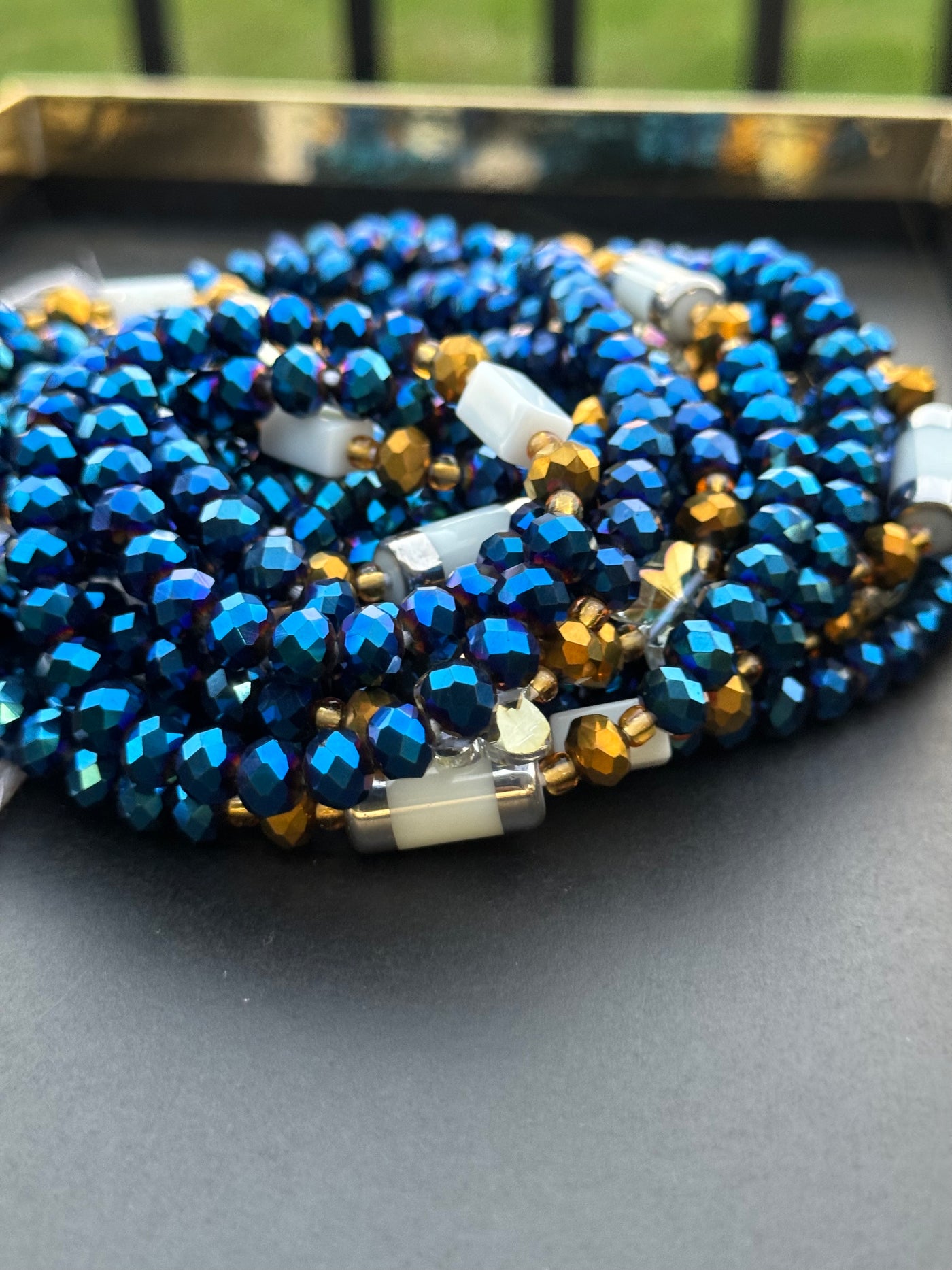 Adaeze (Royal Daughter)Authentic African Blue Waistbeads 46 Inches.
