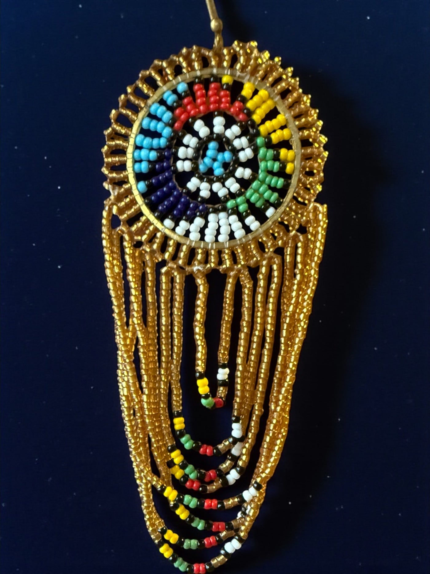 Amani Sunburst Earrings – Handcrafted Maasai Beaded Statement Art