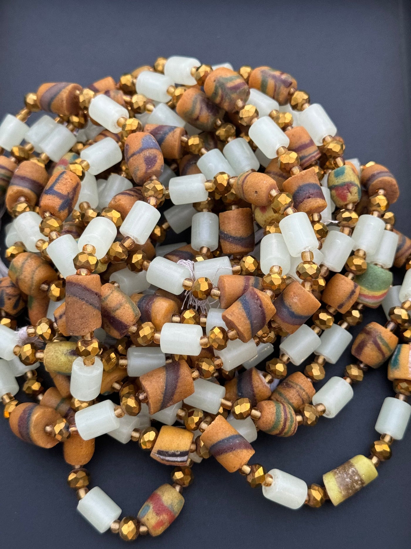 Asha (Life and Hope)Authentic Glow in Dark Krobo Waistbeads 46 Inches. (Wholesale)