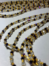 Load image into Gallery viewer, Tendai (Be Thankful) Authentic African Purple Clear Gold Waistbeads 45 Inches Purple.
