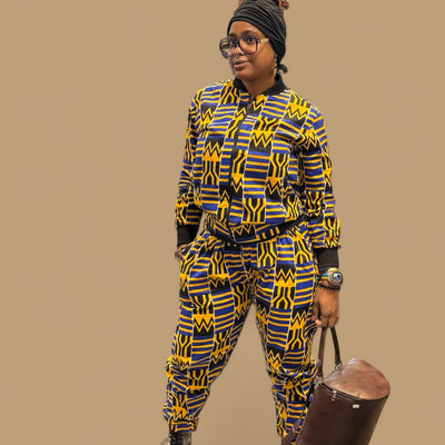 Vibrant African Print Jogging Set – Unisex Style, Bold & Comfortable