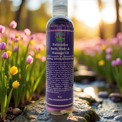 Relaxation Bath, Body & Massage Oil – Lavender & Chamomile | Calming, Moisturizing, Aromatherapy