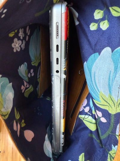 Golden Dune Leather Shoulder Bag – Handmade in Mali (17x16)