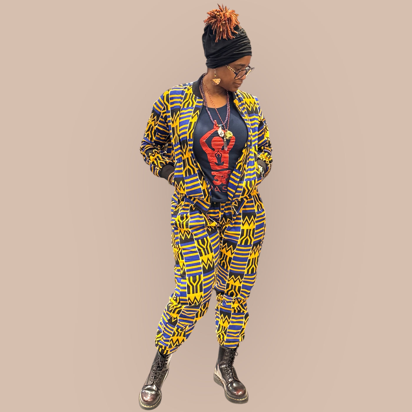 Vibrant African Print Jogging Set – Unisex Style, Bold & Comfortable