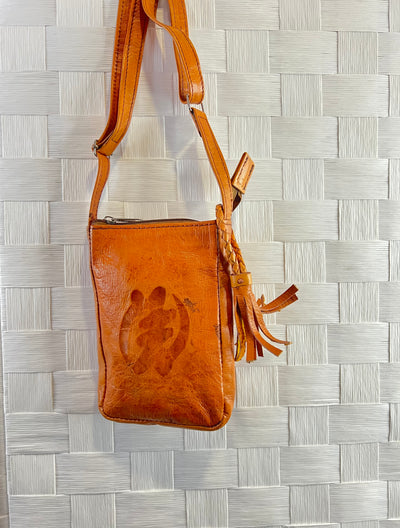 Handmade Leather Crossbody Bag for Phone and Small Accessories - Mali Craftsmanship