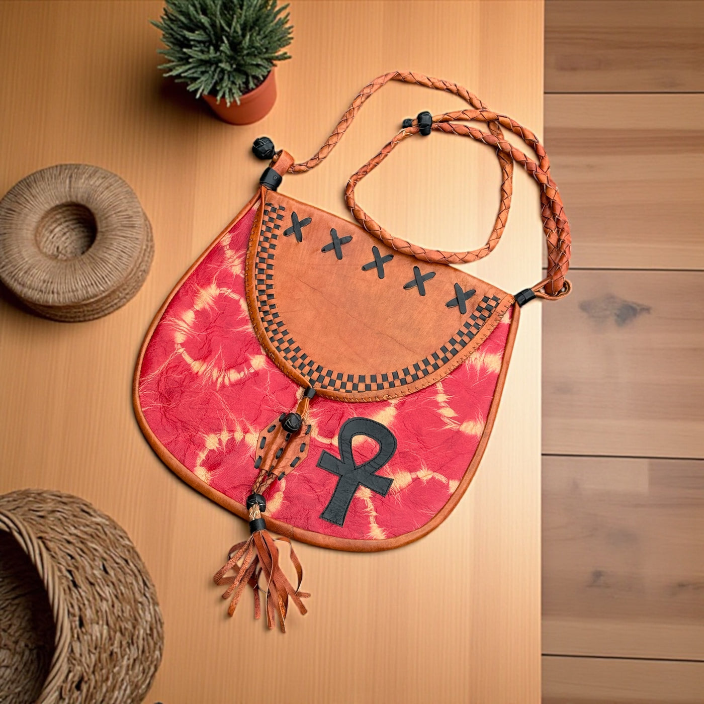 Mali Sunsets: Limited Edition Leather Messenger Bag 13”X14”