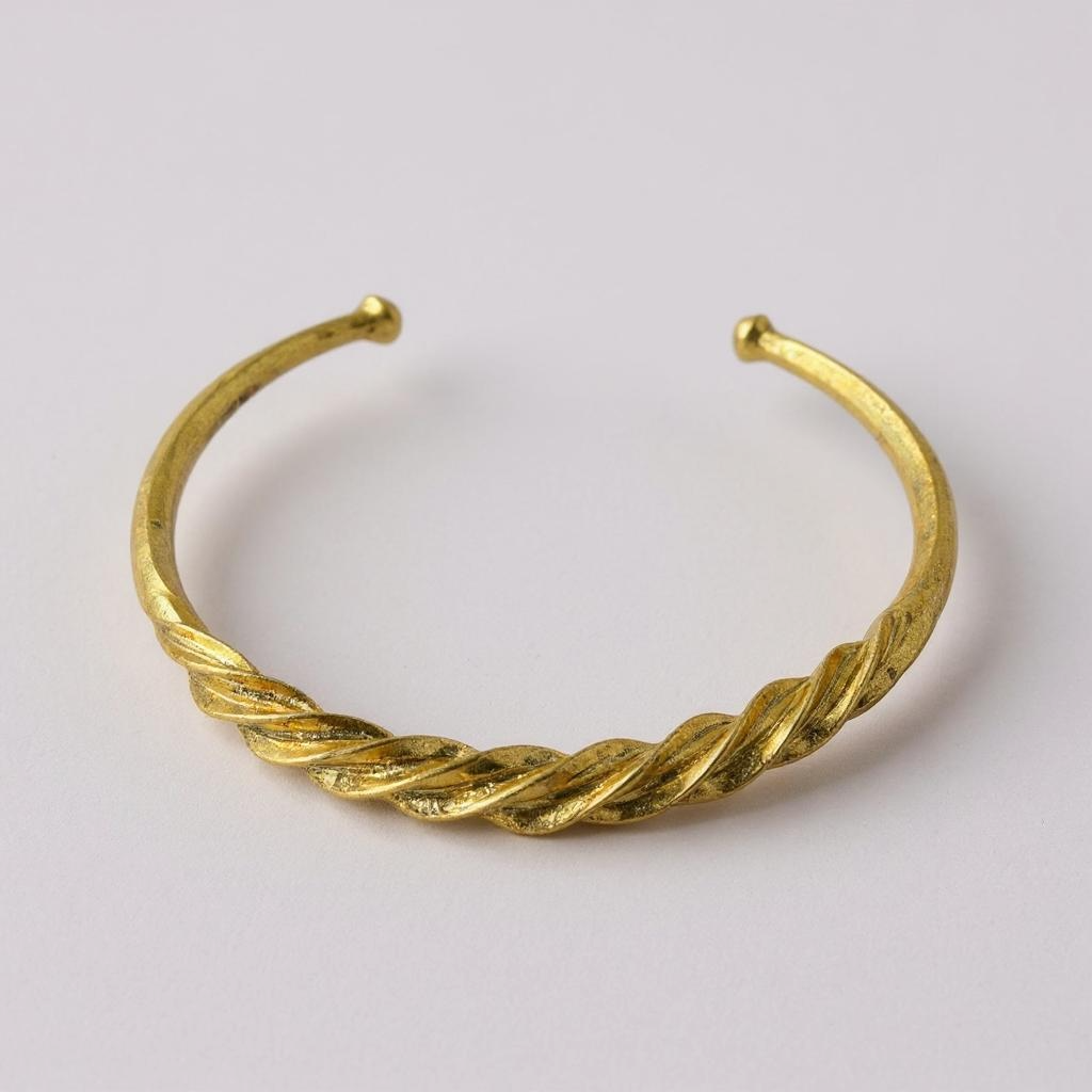 Twisted Fulani Brass Bracelet – Handmade African Cuff