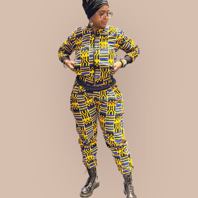 Vibrant African Print Jogging Set – Unisex Style, Bold & Comfortable