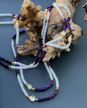Load image into Gallery viewer, Mawuli Light: Ghanaian Crystal Purple Clear Waist Delight
