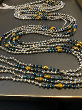 Load image into Gallery viewer, Bolanle (Finds wealth at home) Silver Blue Gold Waistbeads
