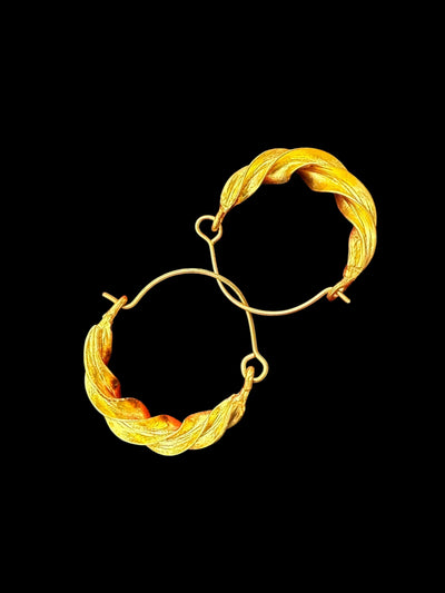 Slim Twisted Fulani Earrings – Handmade African Jewelry (1 Inch)