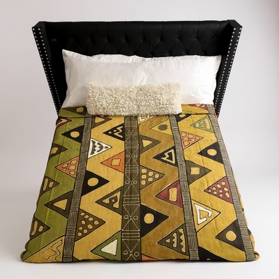 Sahara Gold Mudcloth Blanket – 120” x 93”