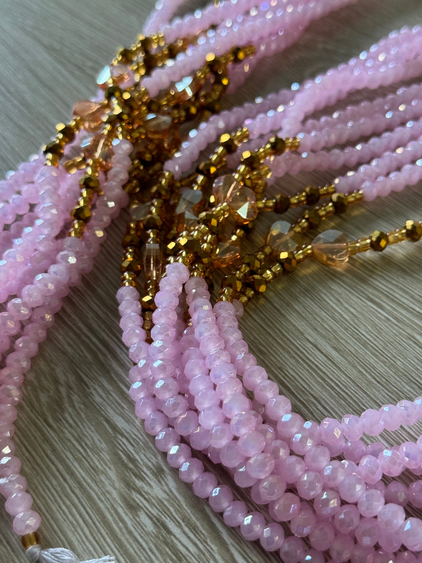 Pink Gold Crystal Waistbead