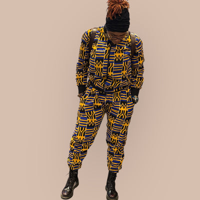 Vibrant African Print Jogging Set – Unisex Style, Bold & Comfortable