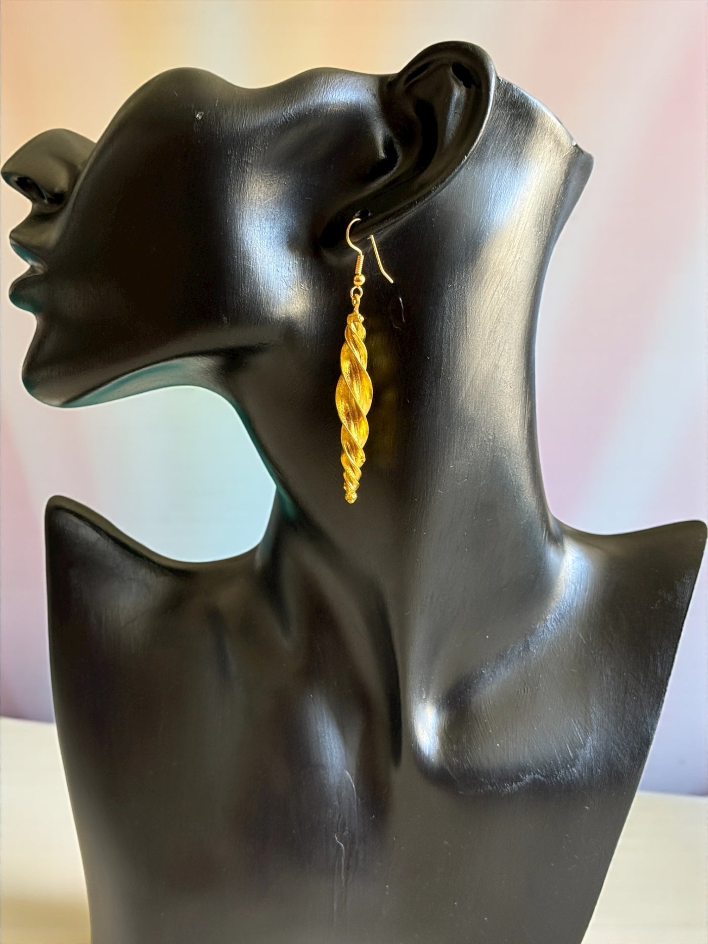 Saramani “Fulani Spiral Elegance” Earrings – 2 Inch Handcrafted Brass Statement