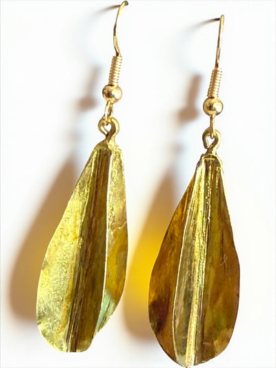 Saramani “Fulani Petal Drop” Earrings – 1.5 Inch Handcrafted Brass Beauty