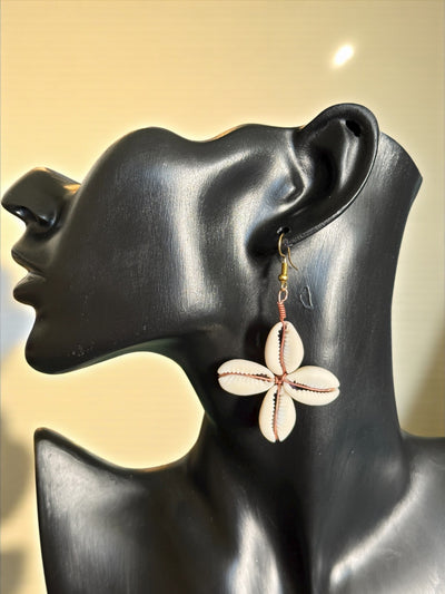 Kuma Flow Cowrie Shell Earrings – Handmade in Mali from Natural Cowries