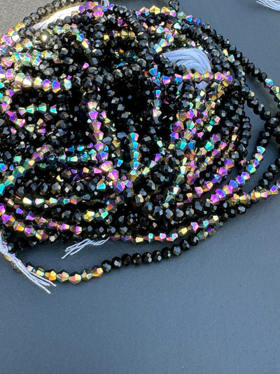 Temi (Mine) Authentic Ghanaian Black Iridescent Waistbeads 45 inches (Wholesale)