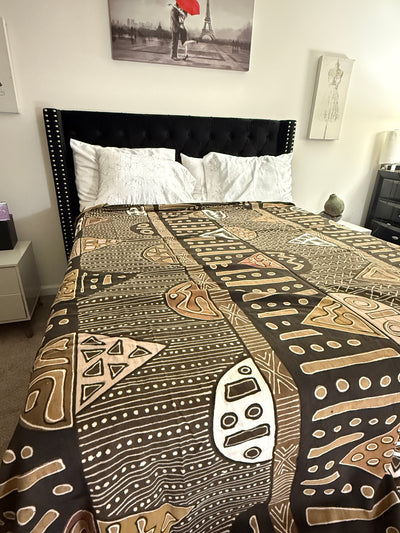 Tribal Earth Mudcloth Blanket – 120” x 93”