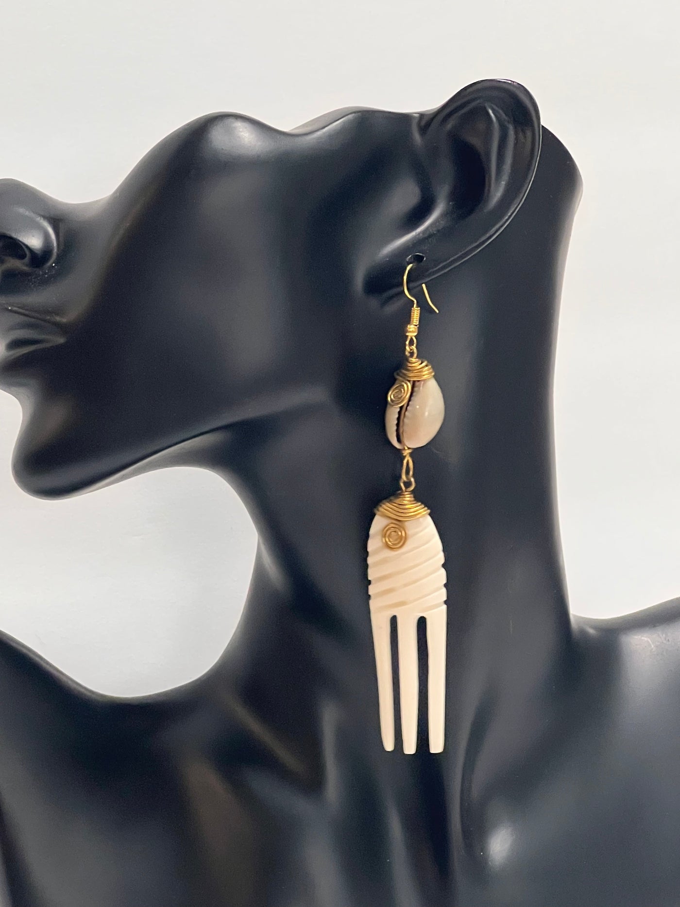 Authentic White Duafe Afrocentric Earrings (Wholesale)