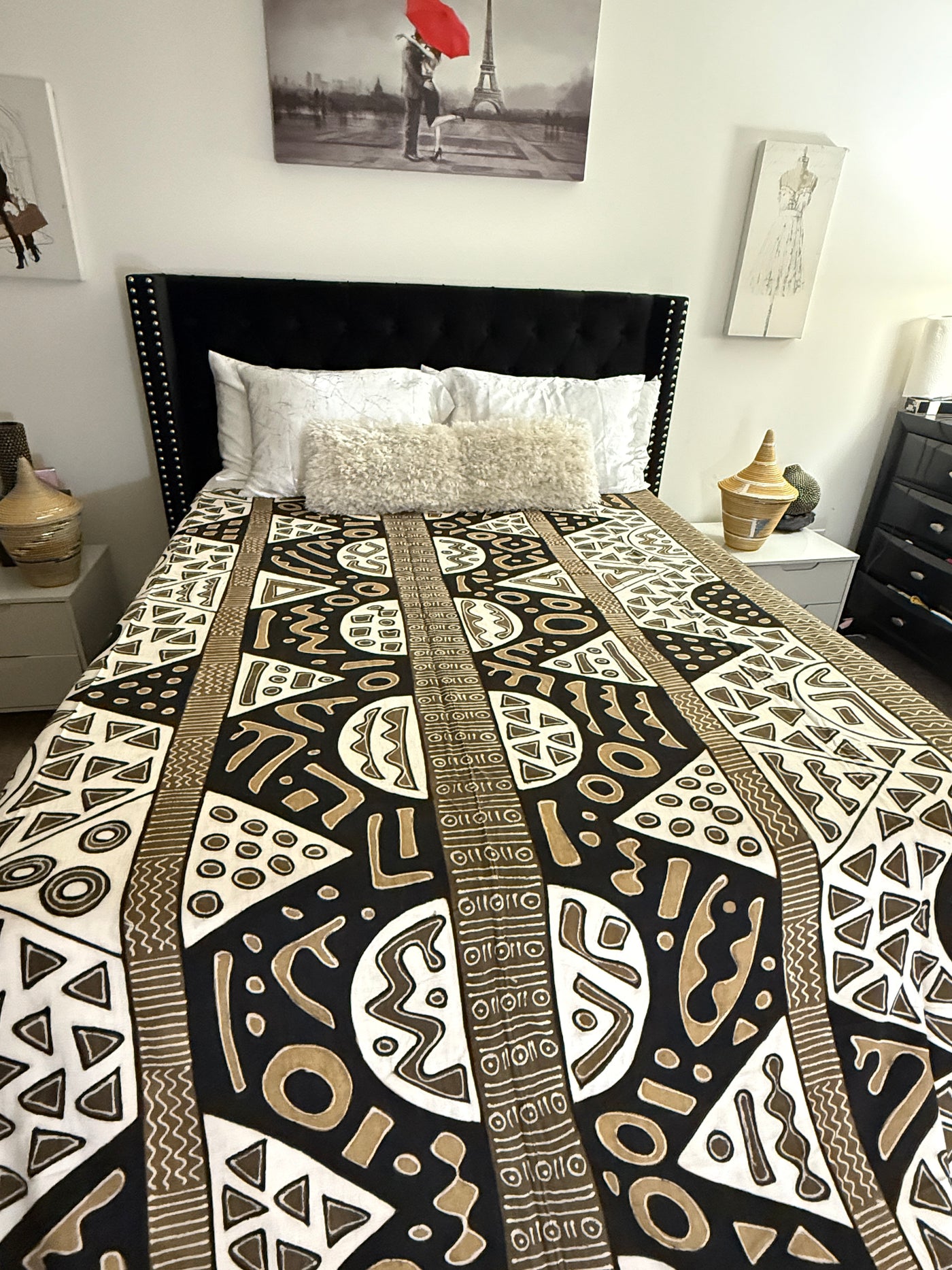 Nomad Dunes Mudcloth Blanket – 120” x 93”